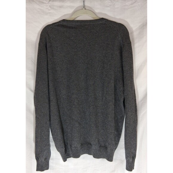 100% Cashmere Sweater Men's Allen Solly Size XL Gray V-neck - Picture 6 of 11